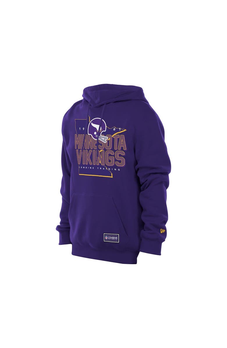 New Era Men's New Era Purple Minnesota Vikings Combine Authentic Local State Throwback Hoodie, Alternate, color, Purple