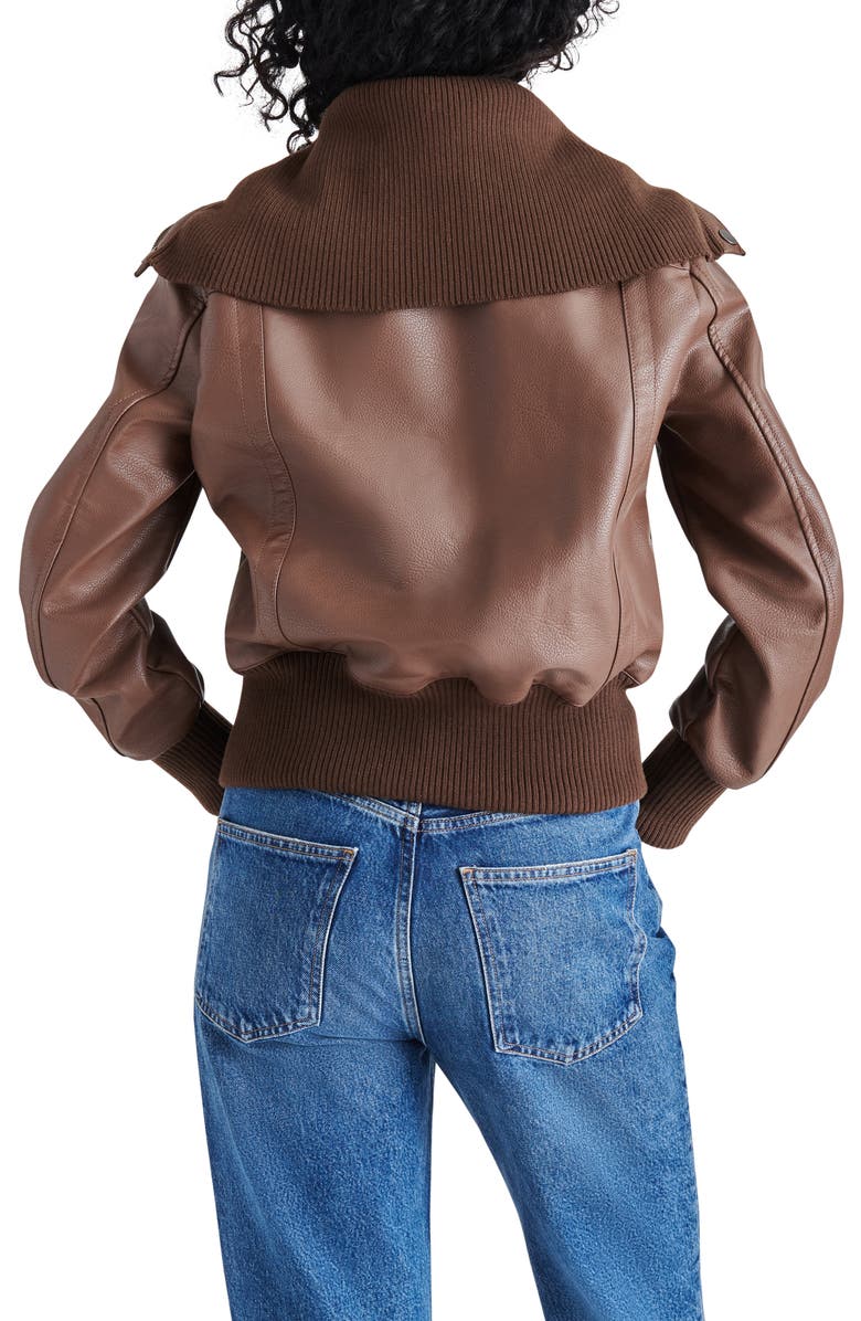 Steve Madden Caprice Faux Leather Bomber Jacket, Alternate, color, 