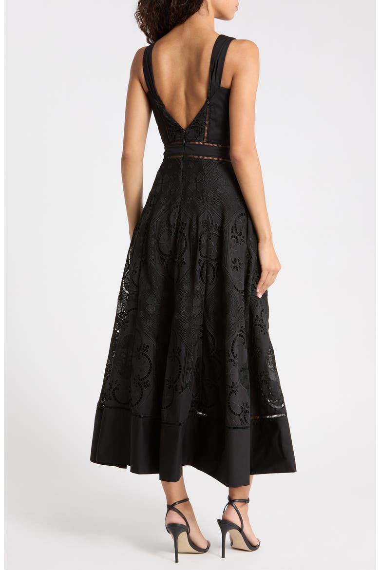 Ava Embroidered Sleeveless Maxi Dress, Alternate, color, BLACK