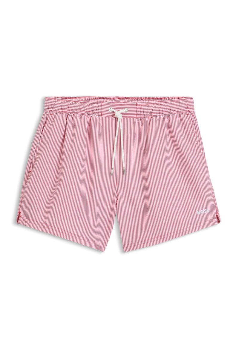 Velvetfish Seersucker Swim Trunks, Alternate, color, DARK RED