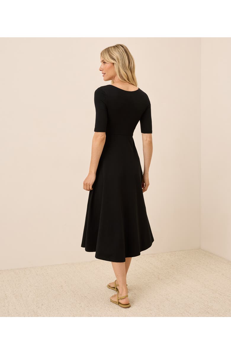 Pact Fit & Flare Signature Scoop Dress, Main, color, Black