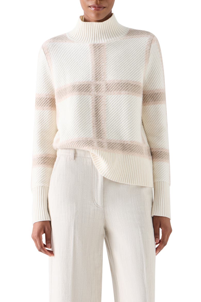 Intarsia Wool & Cashmere Blend Sweater, Main, color, WINTER WHITE-CASHEW-OAT