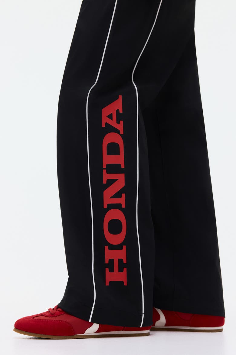 Relaxed Fit Printed Track Pants, Alternate, color, Black/Honda
