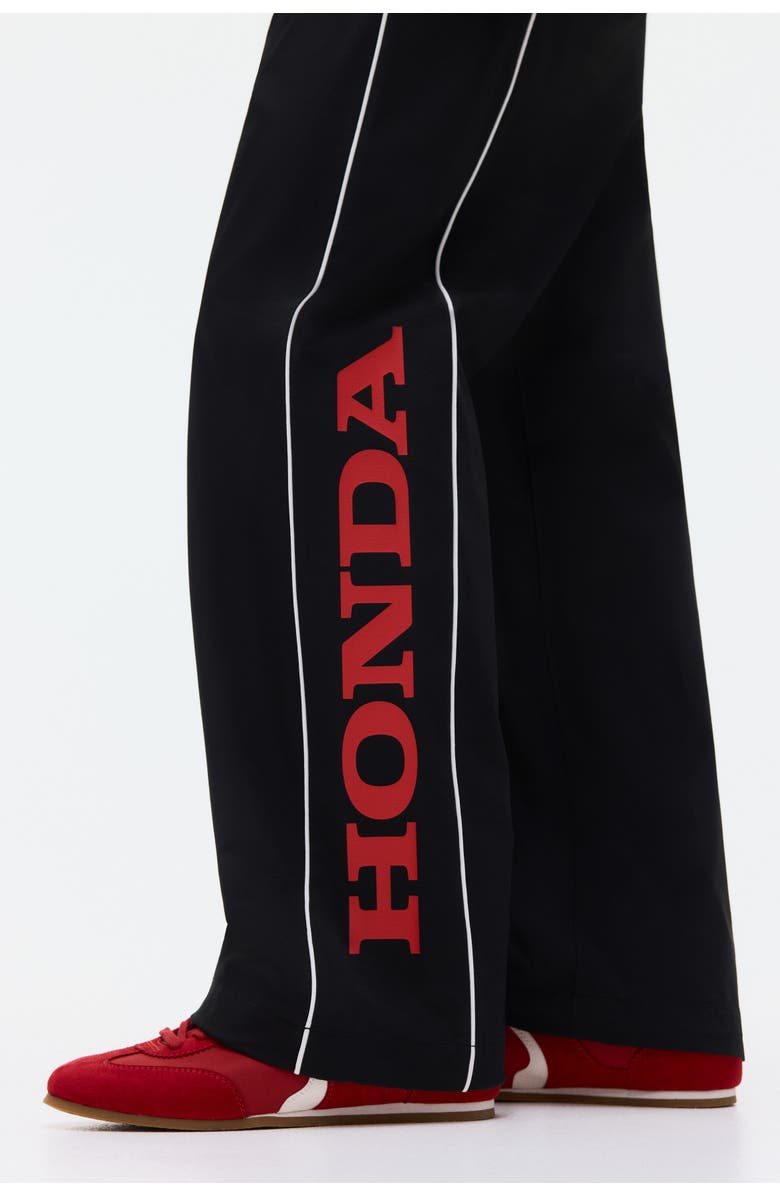 H&M Relaxed Fit Printed Track Pants, Alternate, color, Black/Honda
