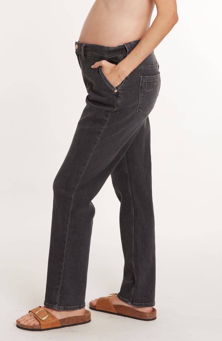 Cache Coeur Carrie Mom fit maternity and post partum jeans, Alternate, color, Used Grey
