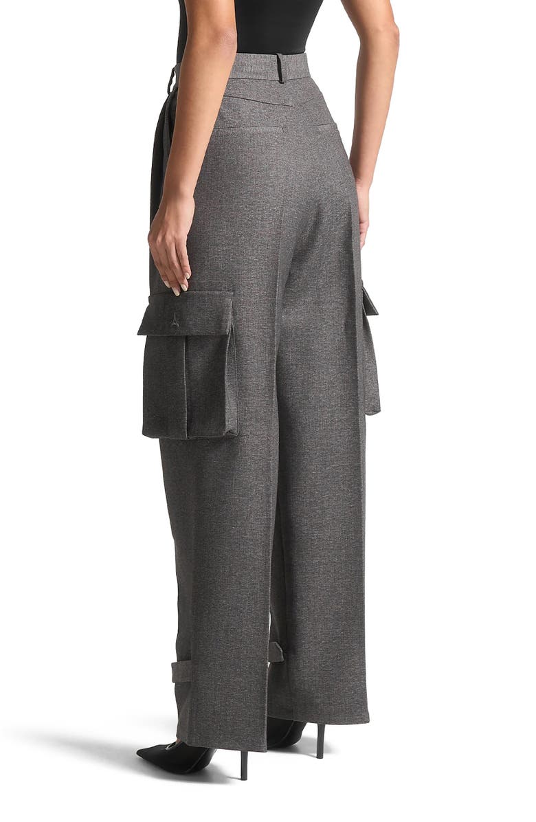 Manière De Voir Danielle Tailored Pleated Cargo Trousers, Alternate, color, Grey Marl