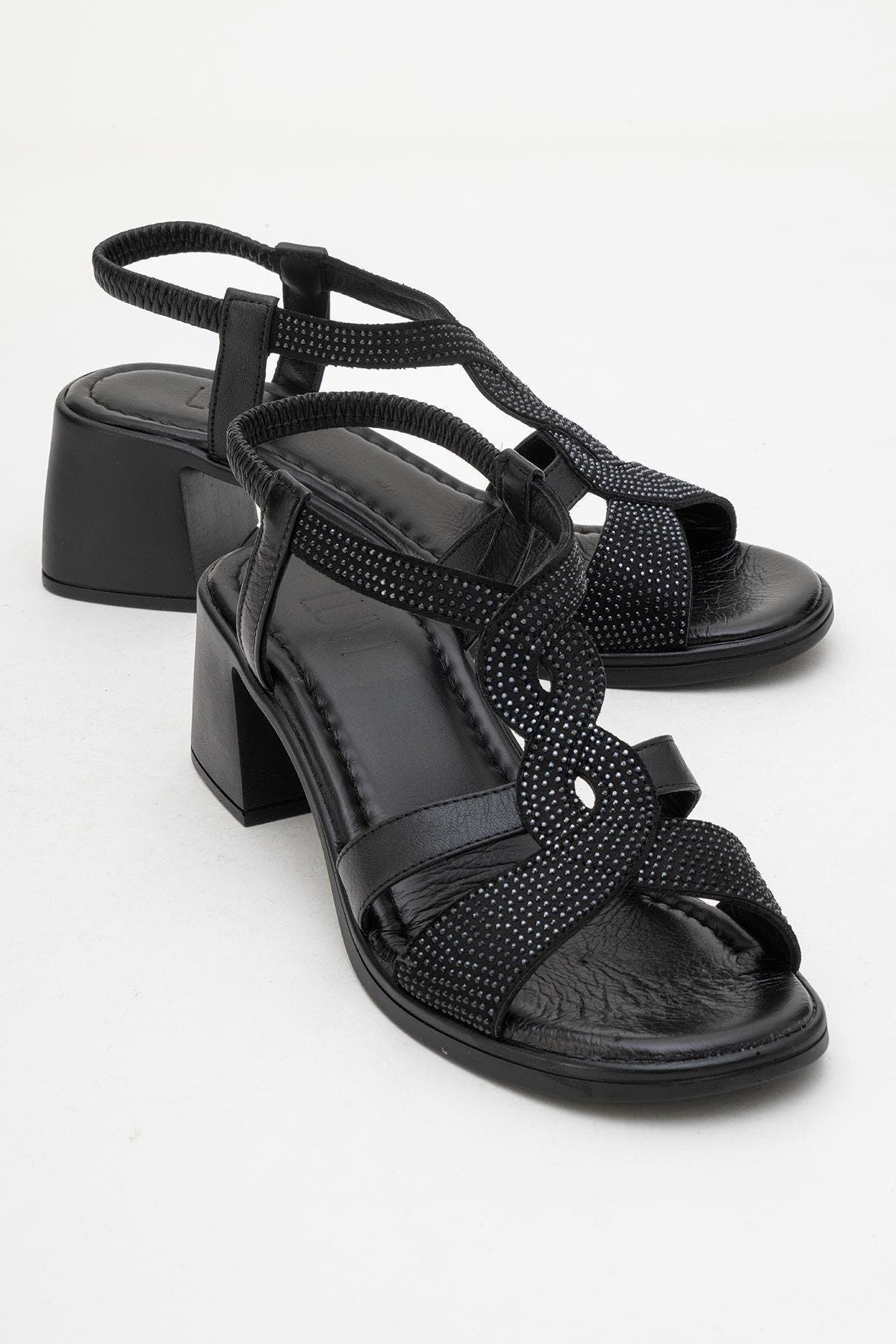 Forever 
Always Shoes Dolen Leather Chunky Sandal, Main, color, Black Leather