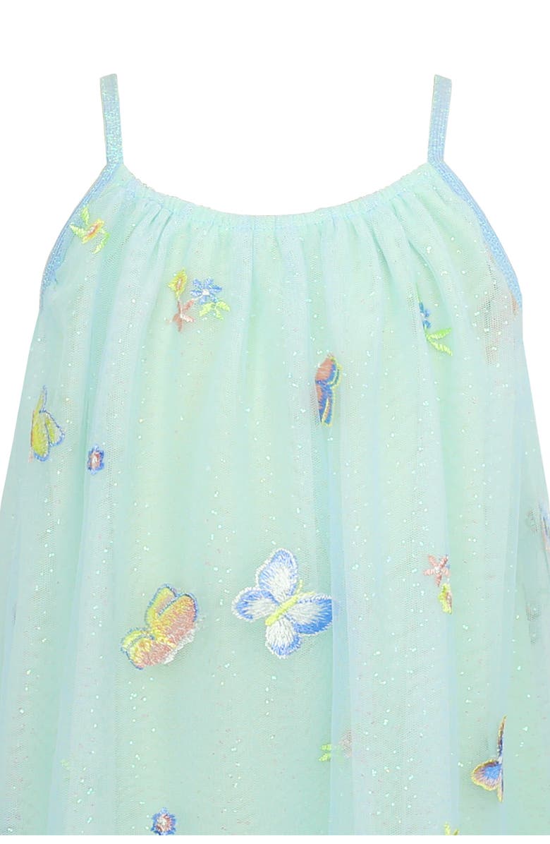 Zunie Kids' Embroidered Butterfly Tulle Dress, Alternate, color, Blue Multi