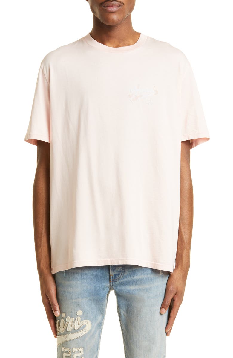 AMIRI 22 Distressed Logo Cotton Jersey T-Shirt, Main, color, 