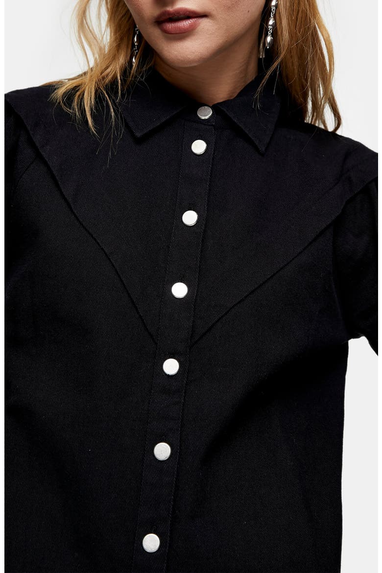 Western Denim Shirt, Alternate, color, BLACK