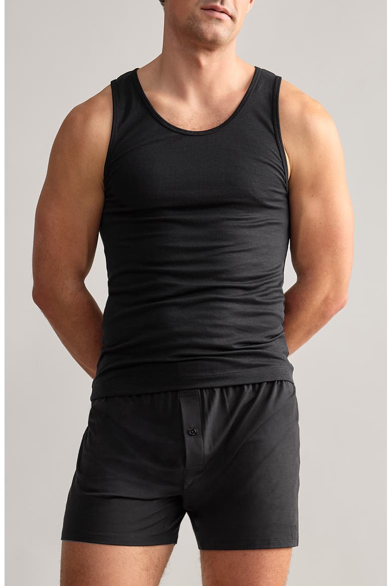 C.O.R. Ribbed Tank, Main, color, PURE BLACK