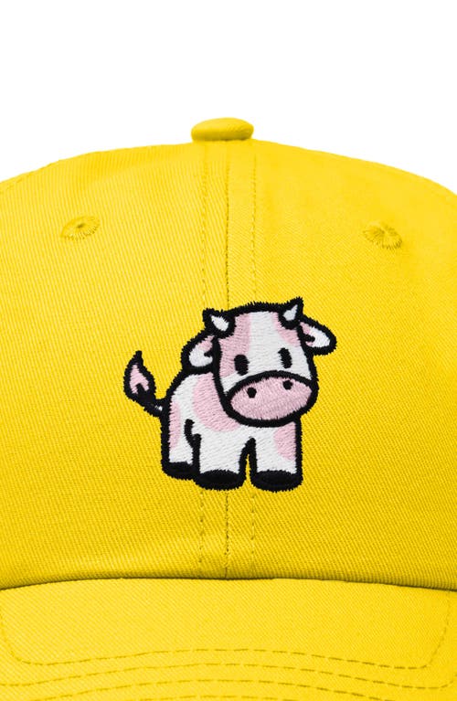 Dalix Strawberry Cow Embroidered Cap In Gold