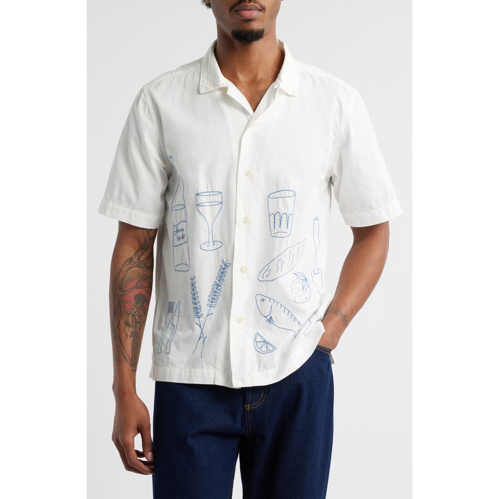 Service Works Picnic Graphic Camp Shirt In White