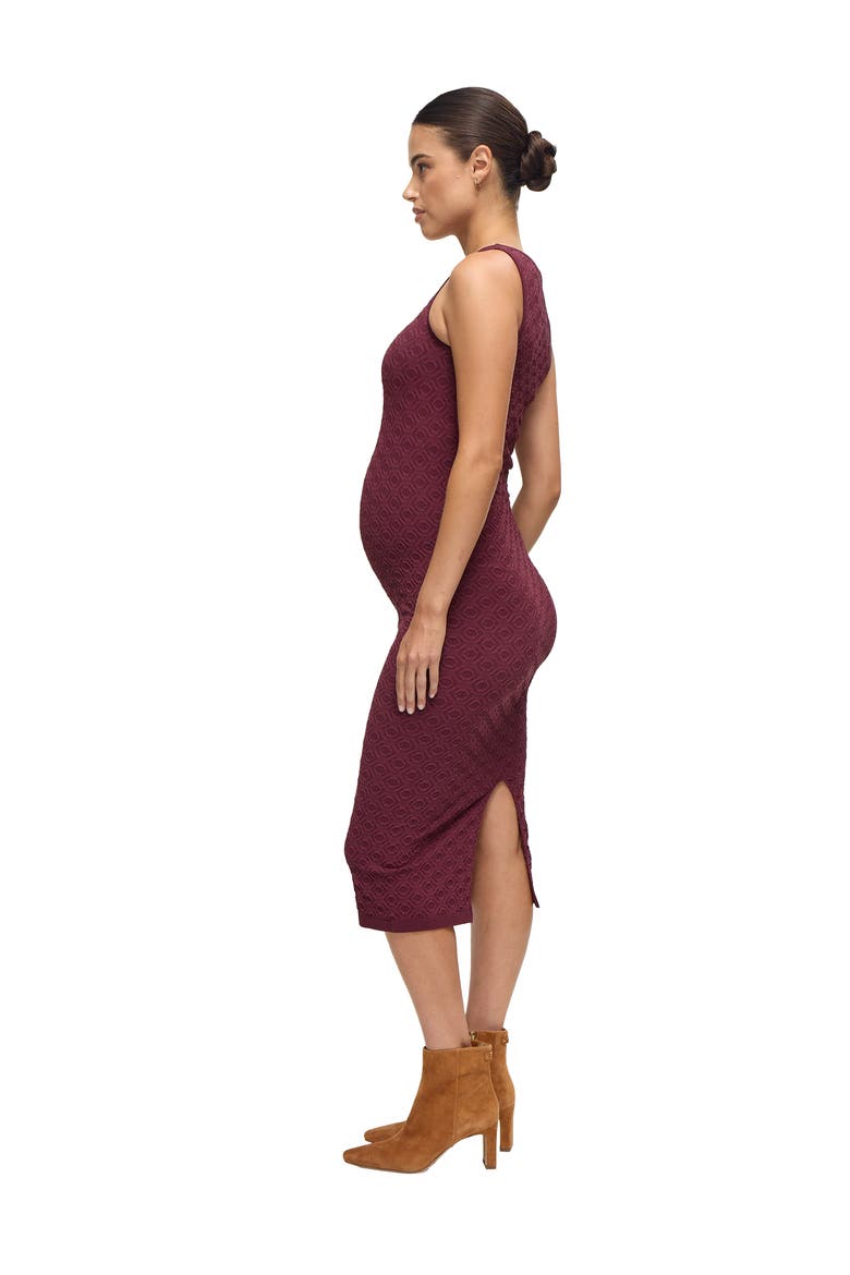 Textured Bodycon Midi Tank Maternity Dress, Alternate, color, Fig