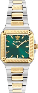 Versace Greca Edge Two-Tone Bracelet Watch, 30mm x 30mm