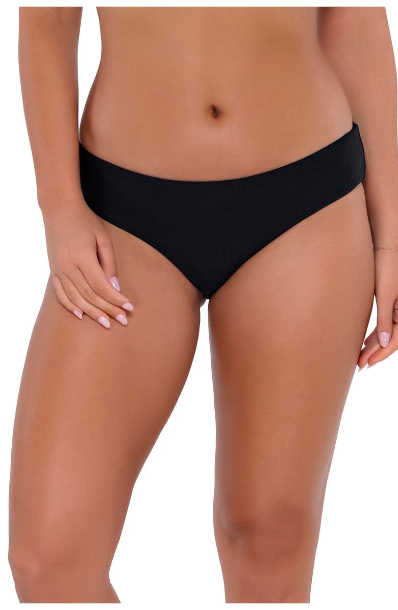 Sunsets Alana Reversible Hipster Bikini Swim Bottoms, Alternate, color, Black