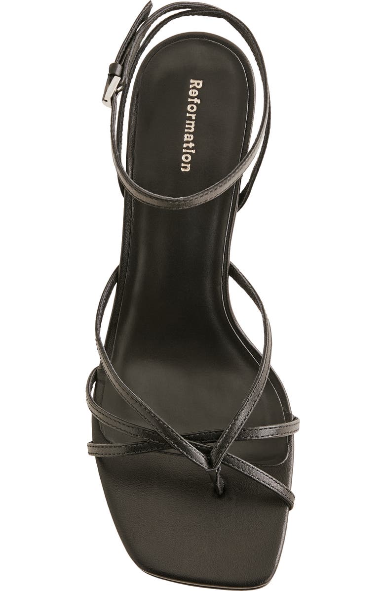 Reformation Gen Heeled Sandal, Alternate, color, Black Leather