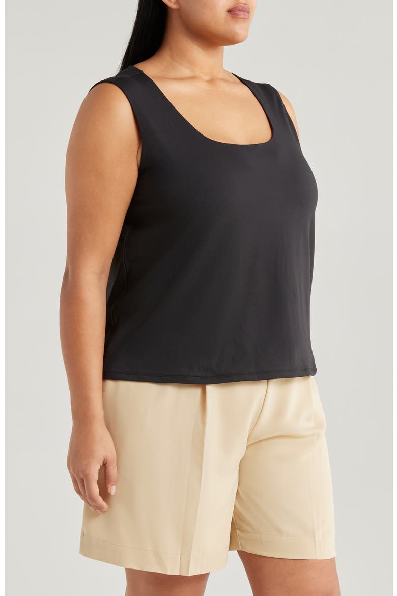 'Lyssentials Evie Scoop Neck Tank, Alternate, color, BLACK