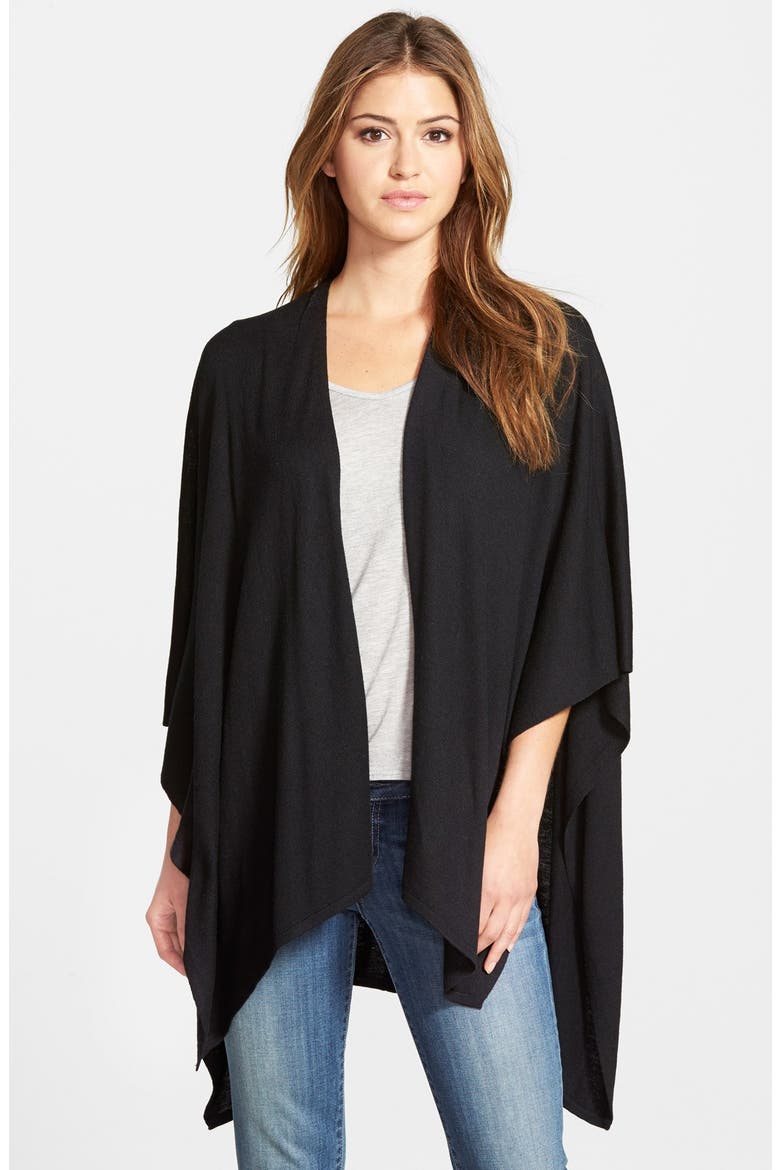 Knit Cape, Main, color, BLACK
