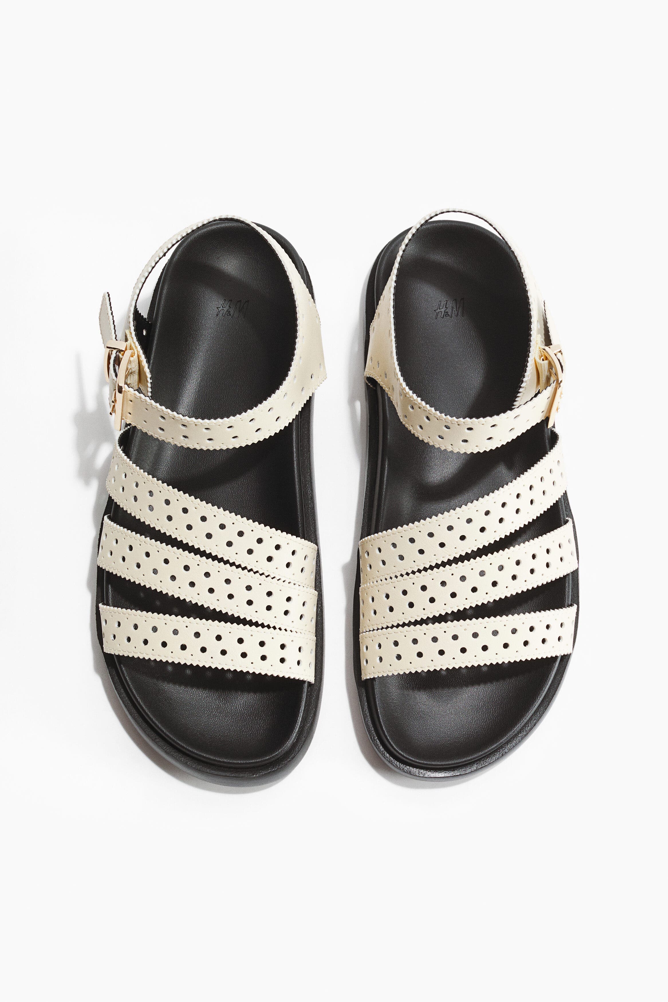 H&M Strappy Sandals, Alternate, color, Cream