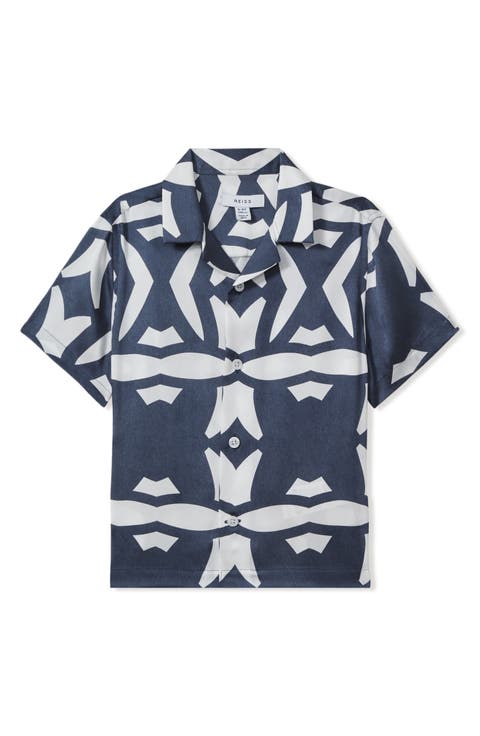Kids' Purkiss Jr. Geo Print Camp Shirt