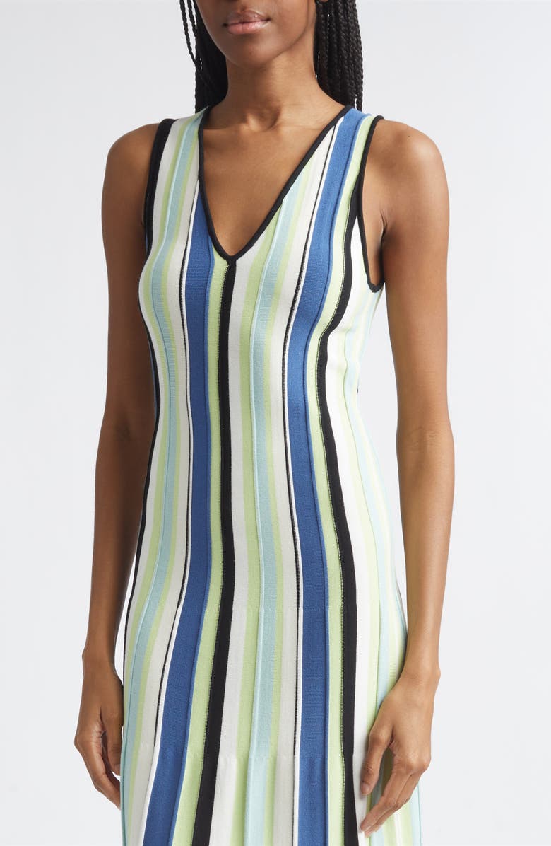 Toccin Fifi Vertical Stripe A-Line Knit Midi Dress, Alternate, color,