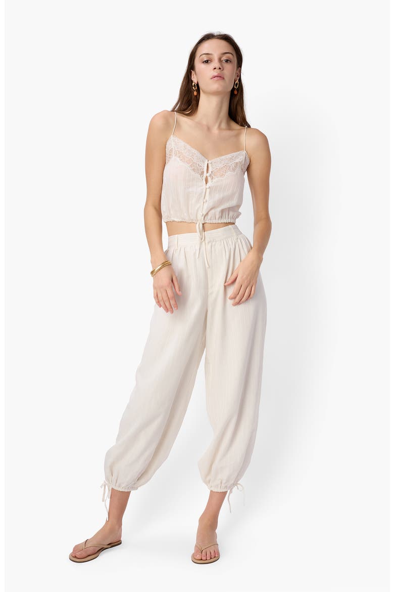 Tessie Cotton & Silk Trousers, Alternate, color, MACADAMIA