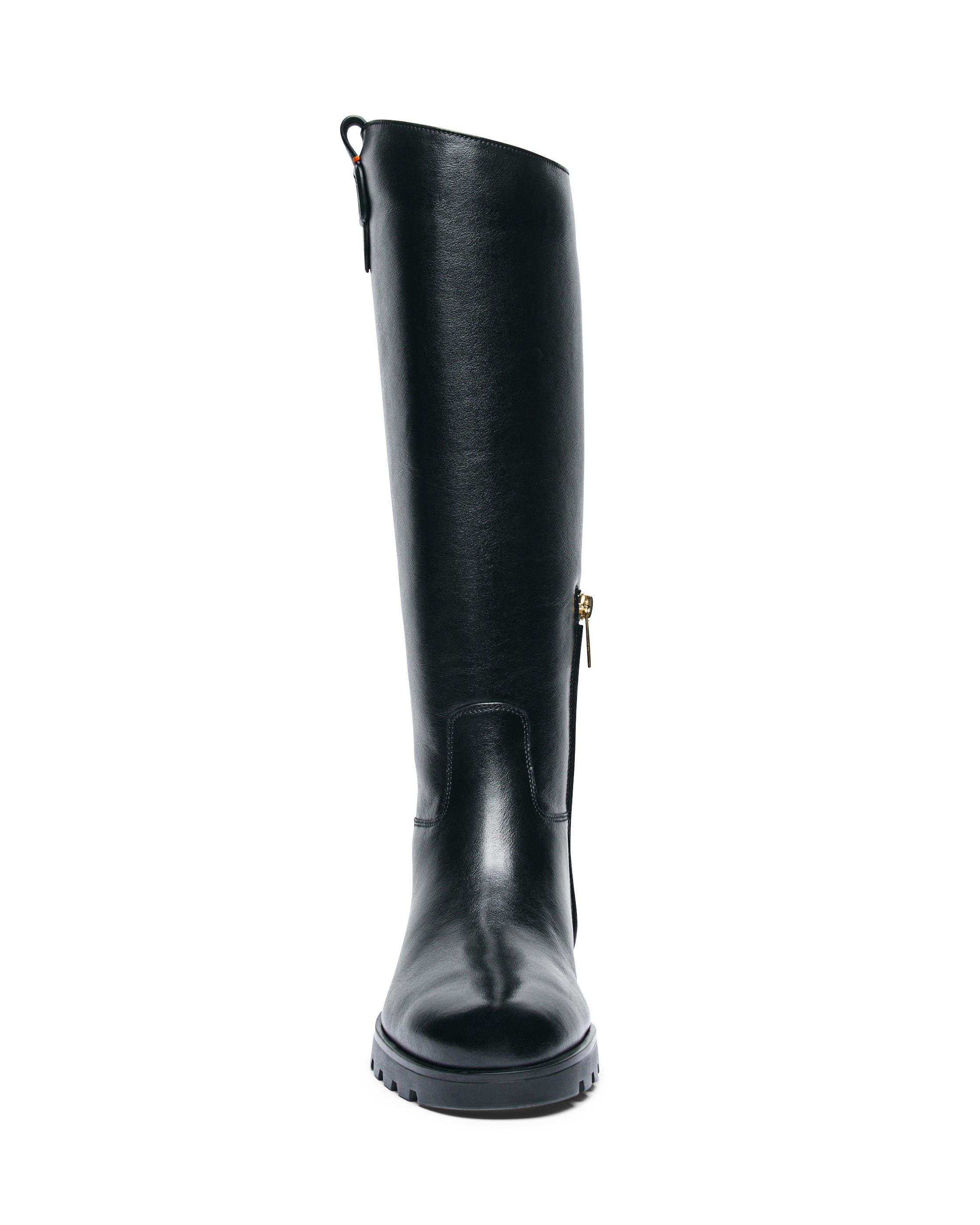 Santoni Women's leather boot, Alternate, color, Black