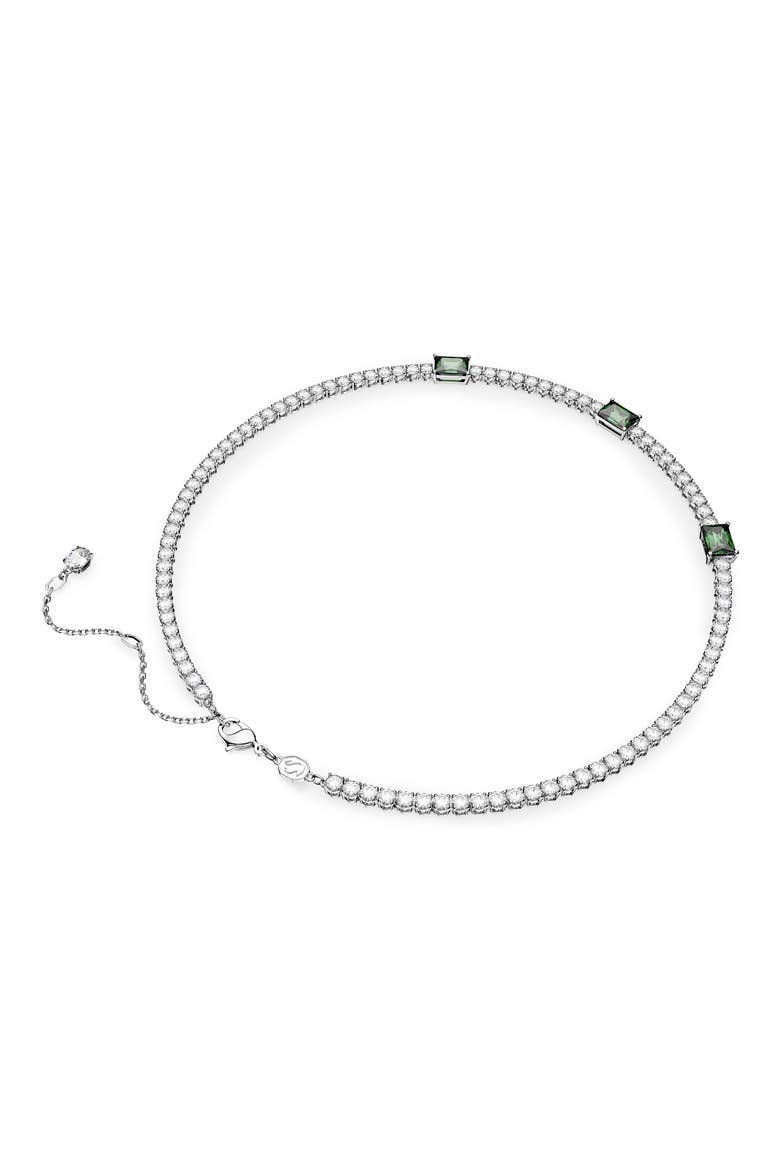 Matrix Crystal Tennis Necklace, Alternate, color, GREEN