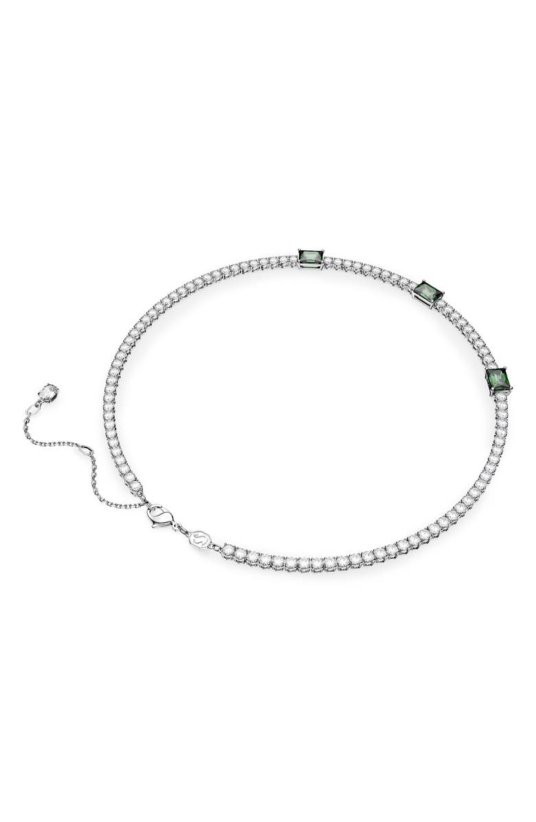 Swarovski Matrix Crystal Tennis Necklace, Alternate, color, Green