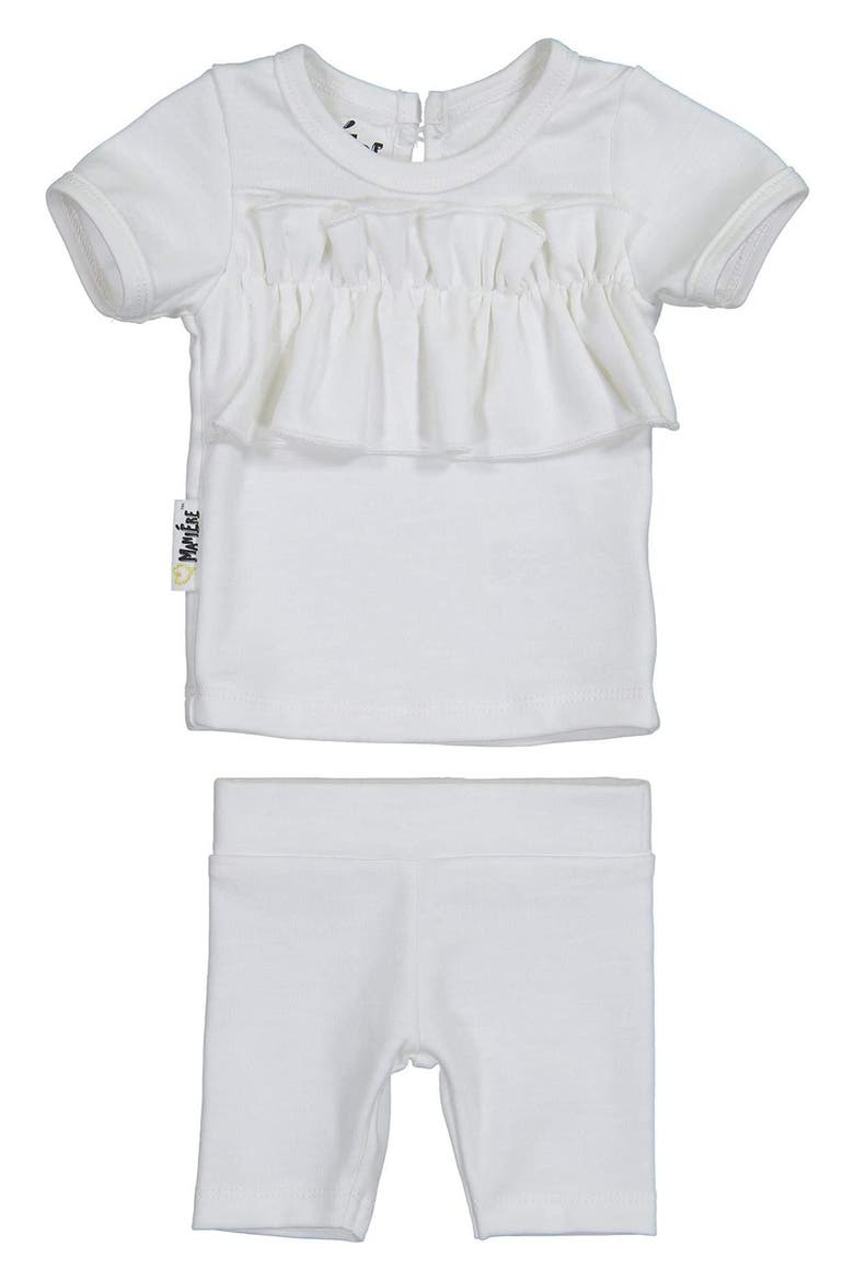 Kids' Ruffle Top & Bike Shorts Set, Main, color, WHITE