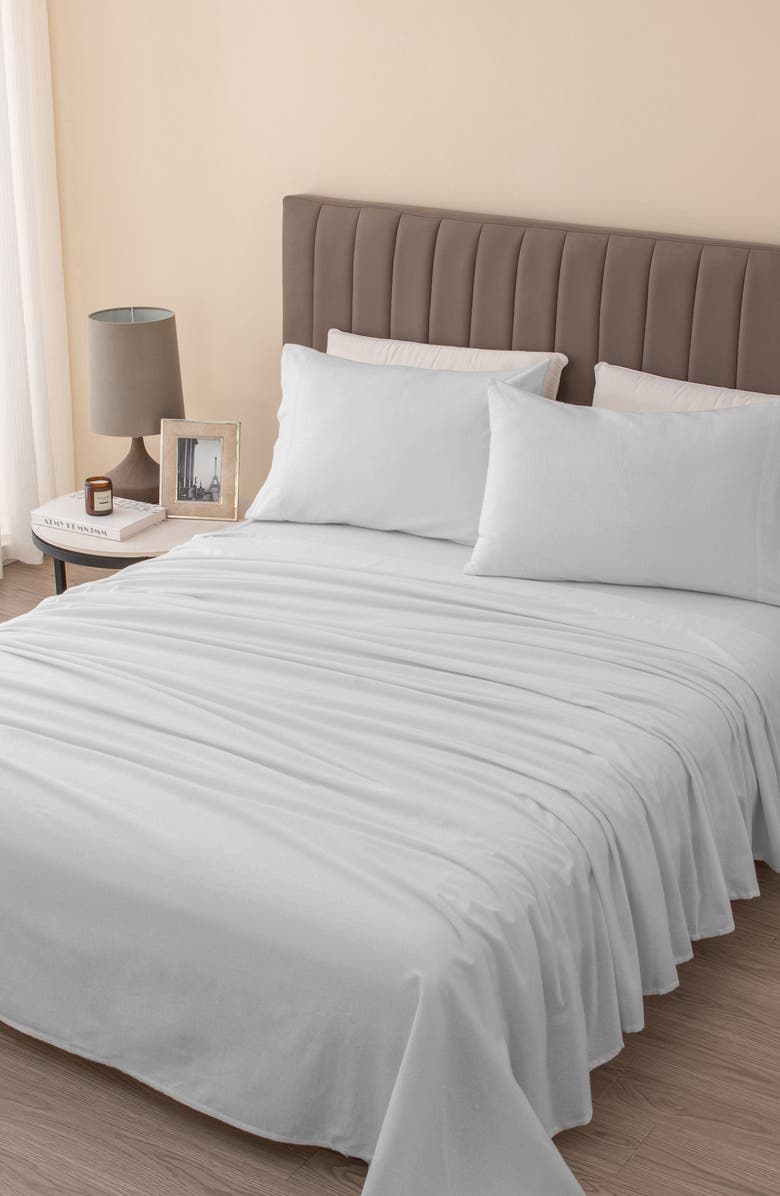 Woven & Weft Turkish Cotton Solid Flannel Sheet Set, Alternate, color,