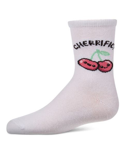 Kids Unisex Cherrific  Mini-Ribbed Novelty Crew Sock