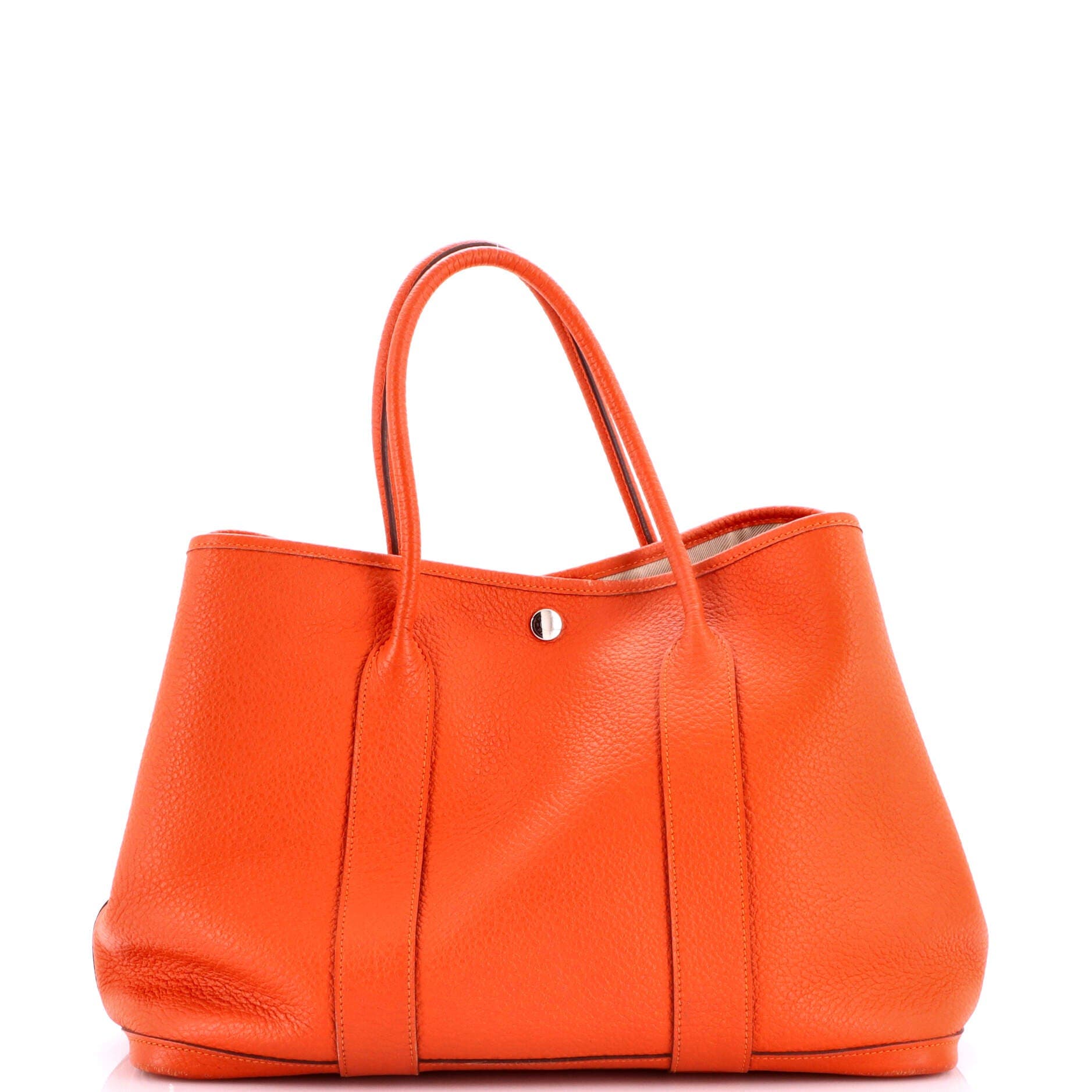 Pre-Owned Hermes Garden Party Tote Leather with Printed Interior 36, Alternate, color, Feu