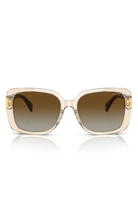 55mm Polarized Rectangle Sunglasses