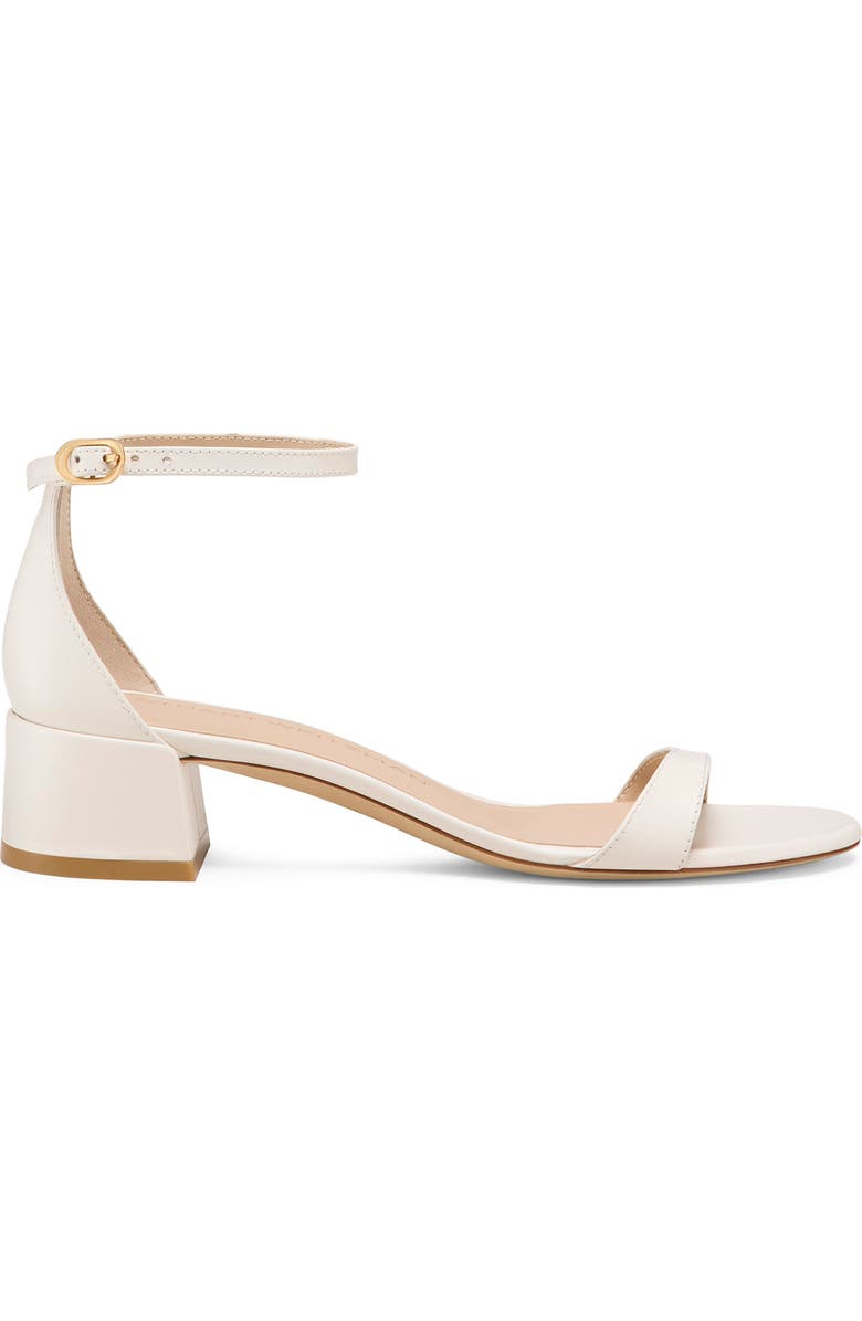 Stuart Weitzman Nudist Block Heel Sandal, Alternate, color, Cream.