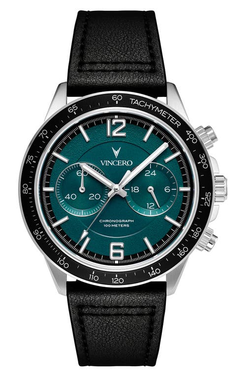 Vincero The Quantum Capsule Apex Pine Chronograph Leather Strap Watch, 42mm In Pine