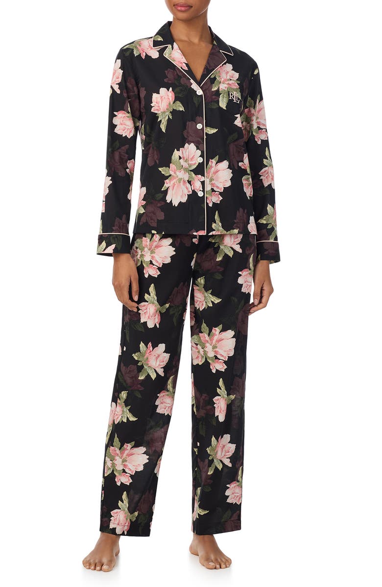 Lauren Ralph Lauren Cotton Blend Print Pajamas, Main, color,