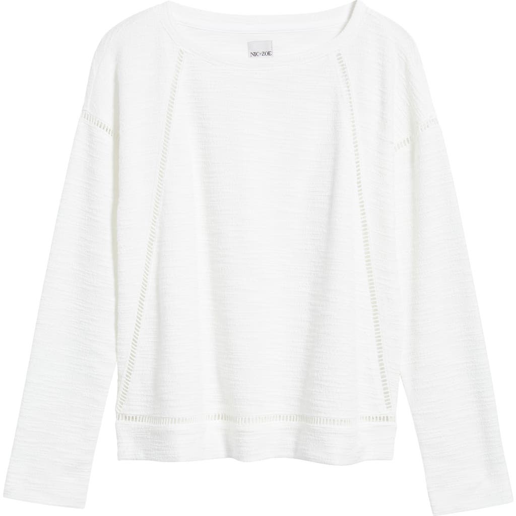 Nic + Zoe Nic+zoe Seamed Texture Top In Paper White