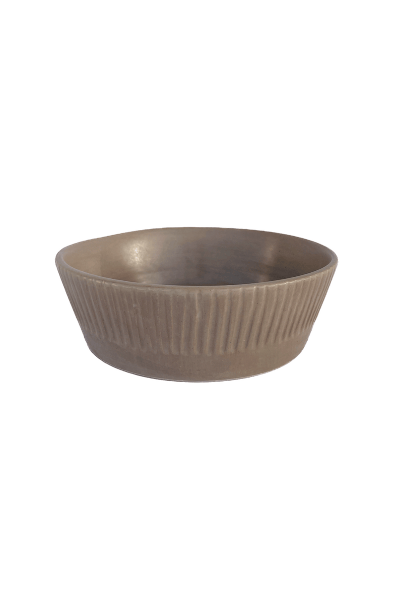 Une Vie Nomade Earth Lines Serving Bowl, Main, color, Brown
