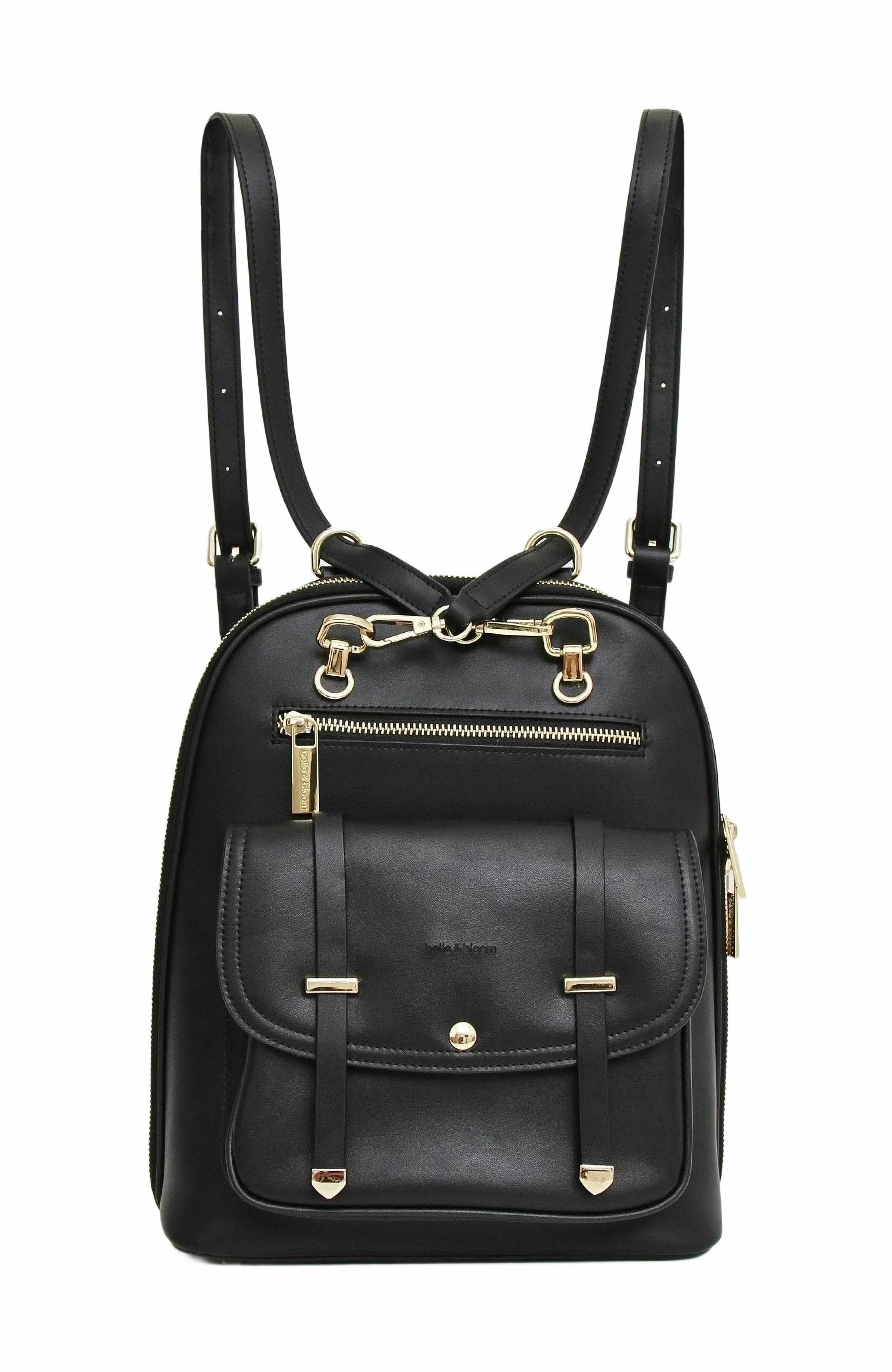 Belle & Bloom 5th Ave Leather Backpack, Alternate, color, Black