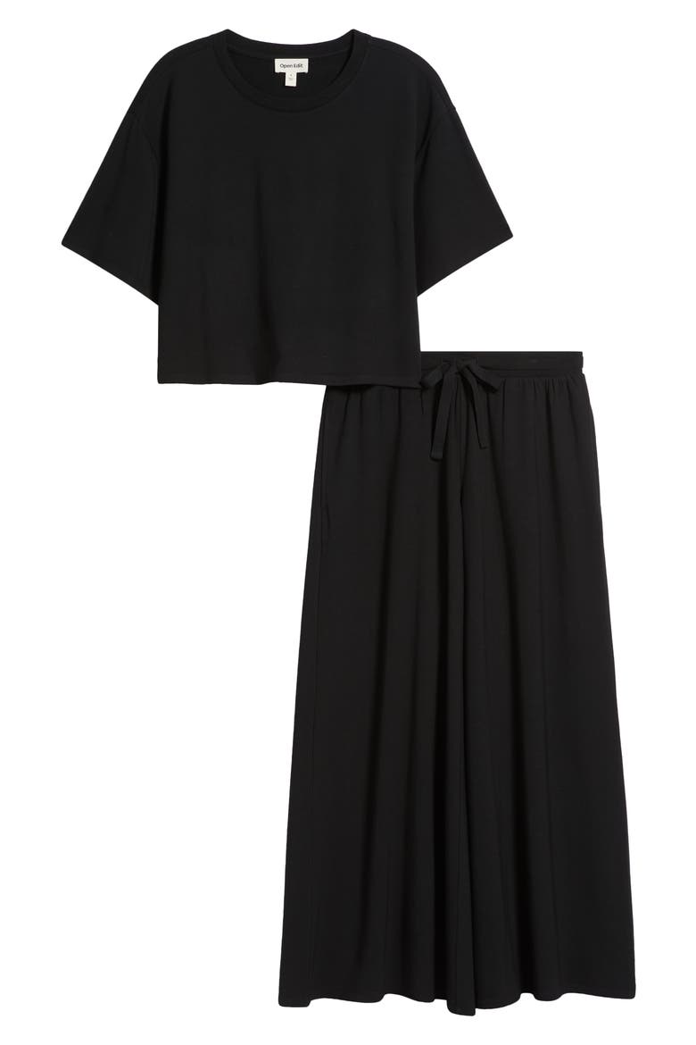 Comfy Jersey Pajamas, Alternate, color, BLACK
