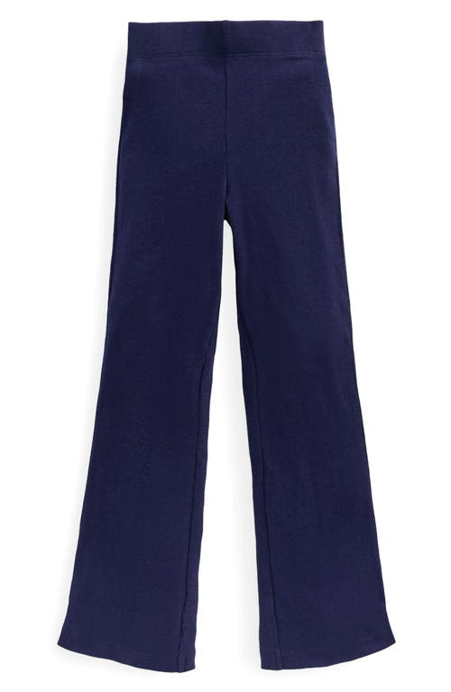 Mini Boden Kids' Rib Knit Flare Leggings In Blue