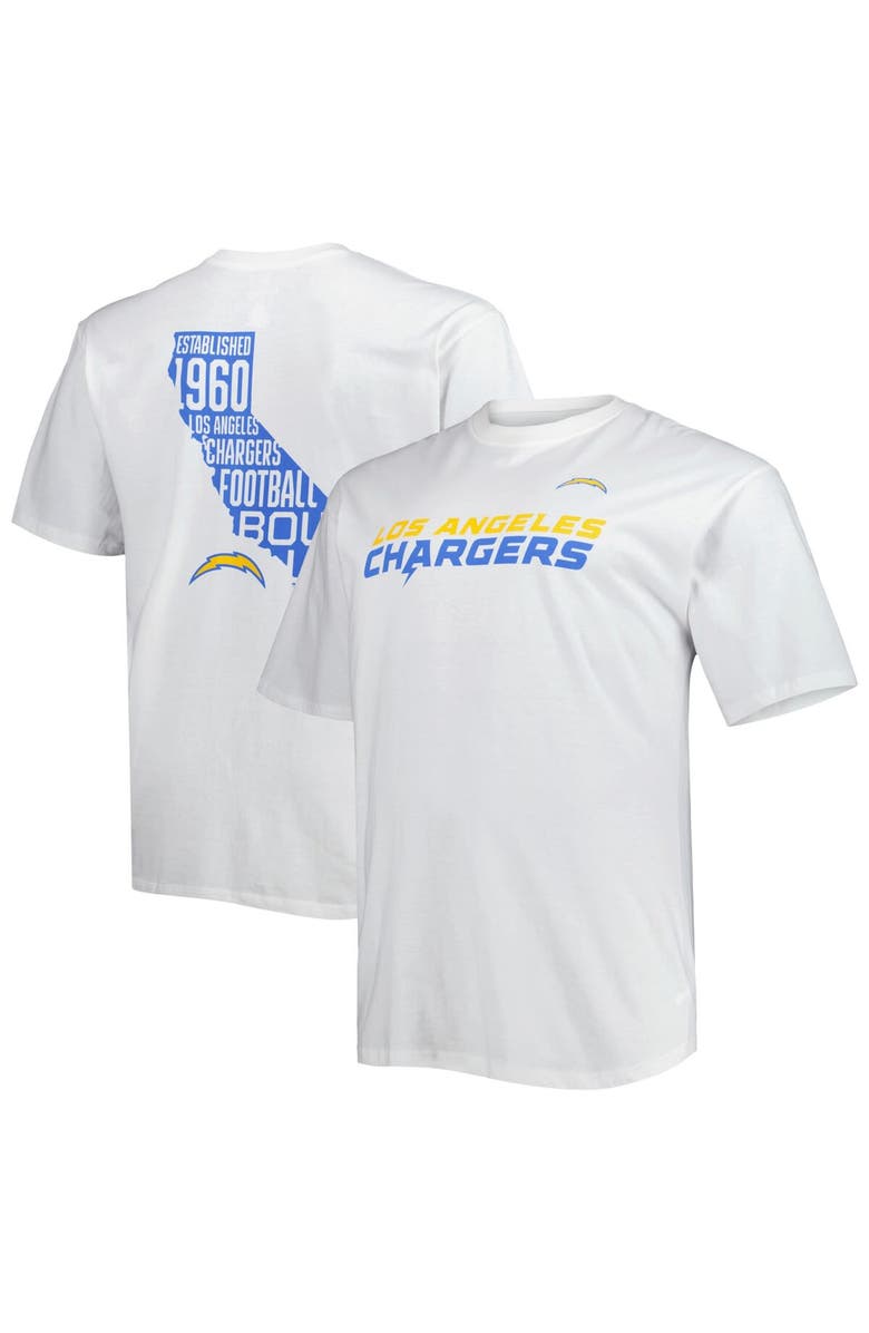 FANATICS Men's Fanatics Branded White Los Angeles Chargers Big & Tall Hometown Collection Hot Shot T-Shirt, Main, color, 