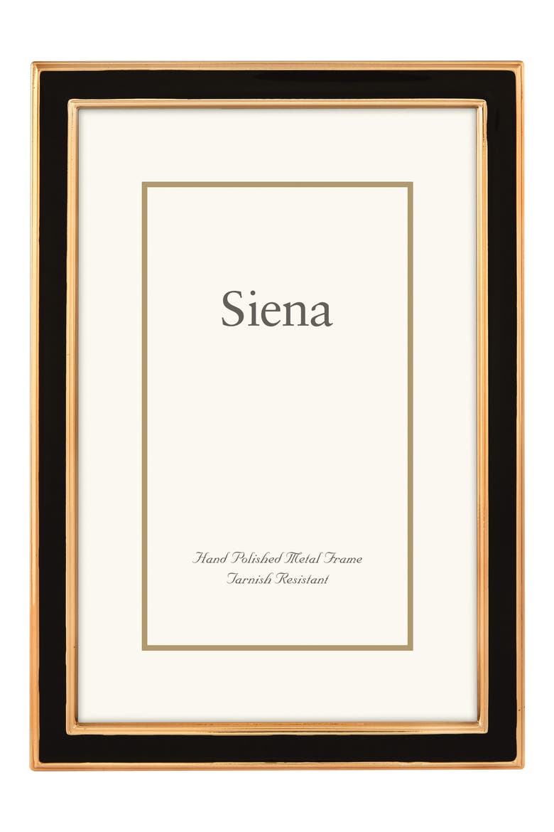 Enamel & Goldtone Border 4" x 6" Picture Frame, Main, color, BLACK