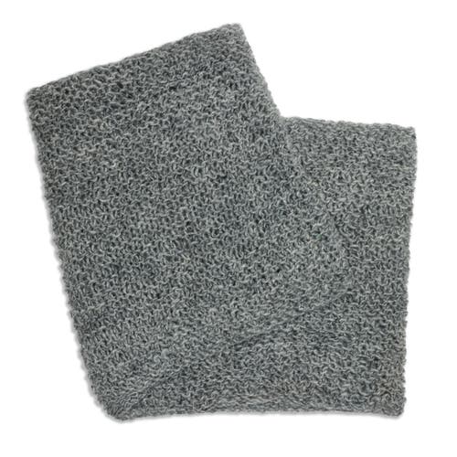 Feelgoodz Artisan Woven Karuna Infinity 100% Wool Scarf In Gray