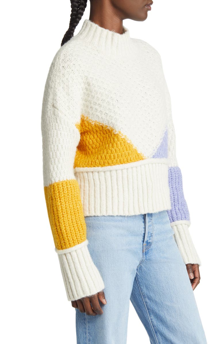 VERO MODA Bien Colorblock Recycled Polyester Blend Sweater, Alternate, color,