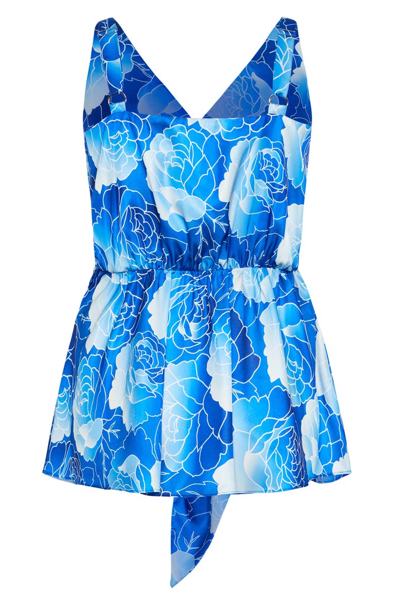 City Chic Serena Twist Floral Tank, Alternate, color, Blue Print