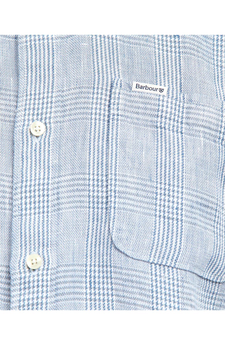 Barbour Marwood Tailored Fit Short Sleeve Button-Down Shirt, Alternate, color, Chambray