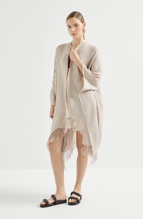 Linen cover poncho